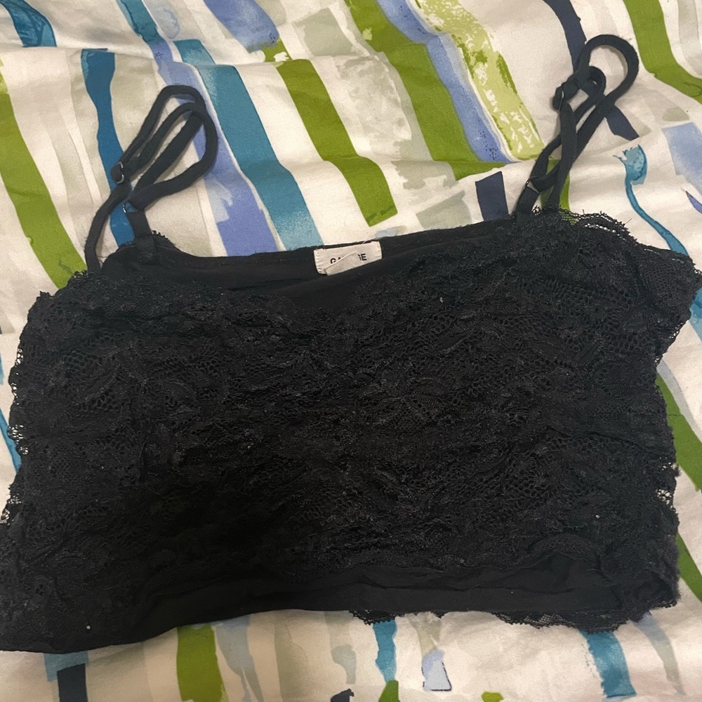 Garage - black lace cami tank top